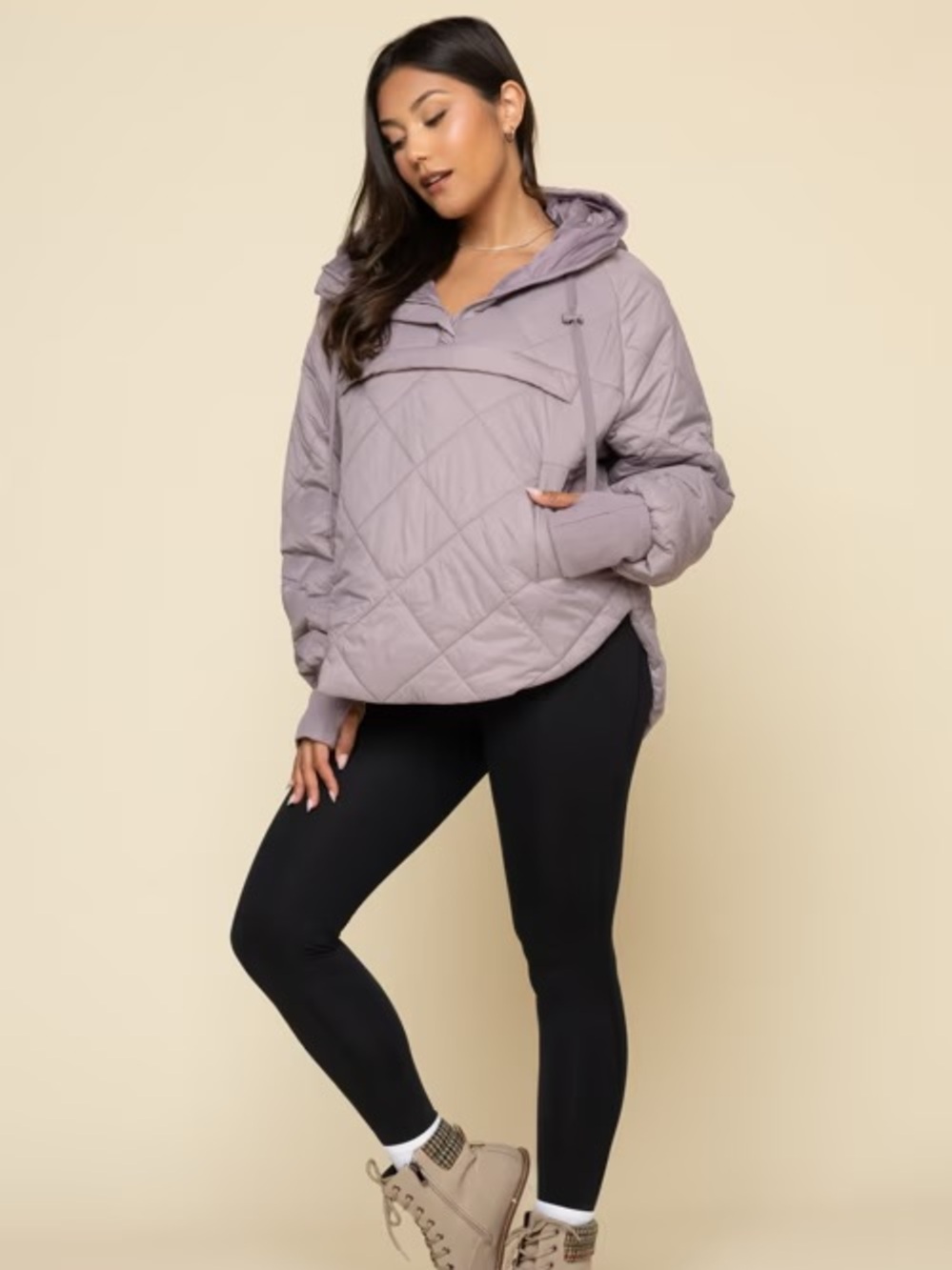 POPFLEX - Pillow Packable Puffer Jacket - Dusty Mauve (S/M)